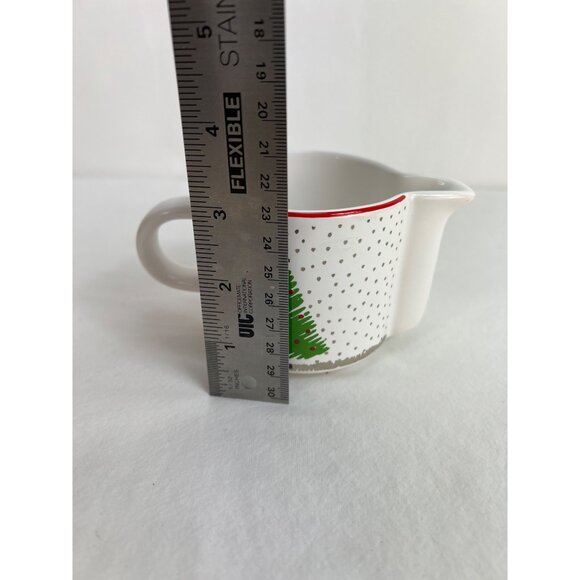 VTG Waechtersbach Ceramic Creamer Pitcher with Christmas Tree in Snow Graphic - Picture 2 of 5